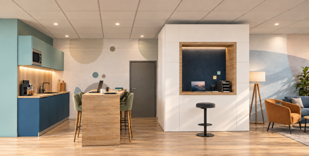 Vue intérieure des bureaux Sedgwick à Lorient