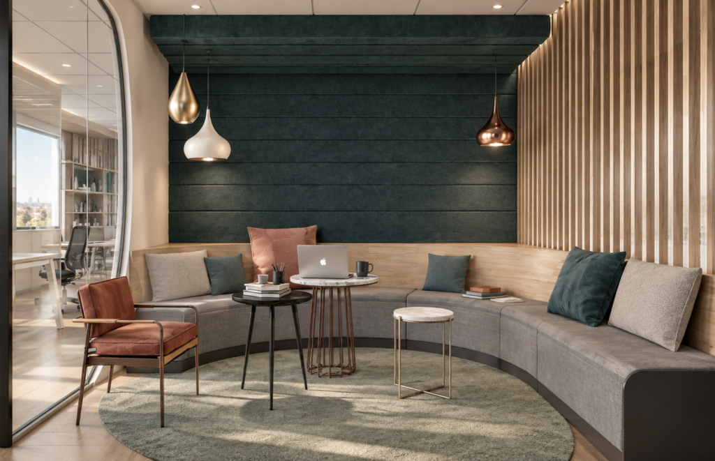 Vue intérieure du projet de bureaux Wenes à Vannes