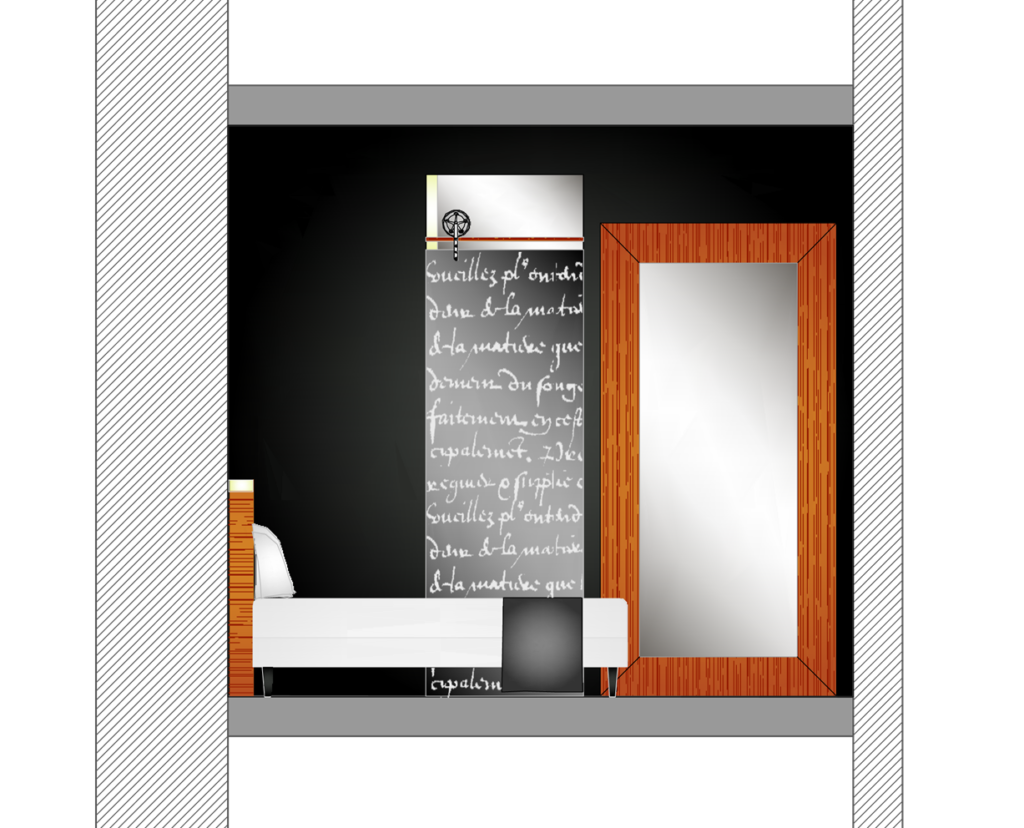 Éléments décoratifs du projet de chambre témoin du Mercure Rennes